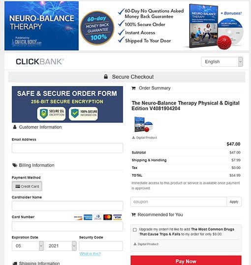 Neuro-Balance Therapy Checkout